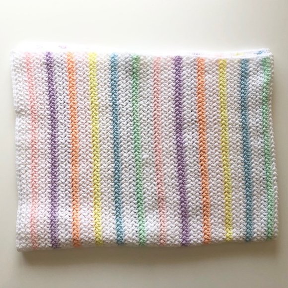 Handmade White Pastel π Crochet Blanket Afghan - Picture 3 of 4